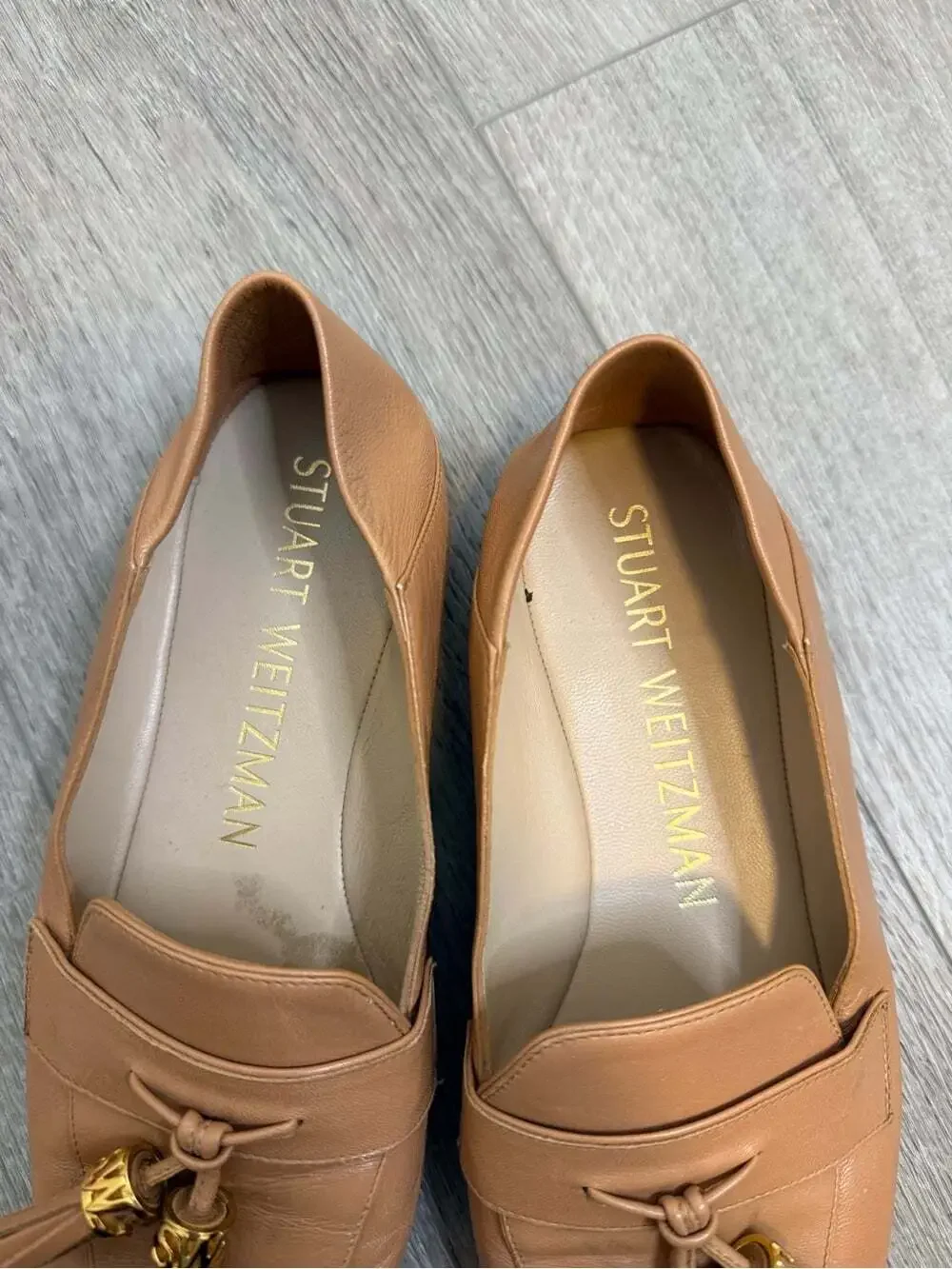 Stuart Weitzman - Wylie leather loafers brown tan size 9